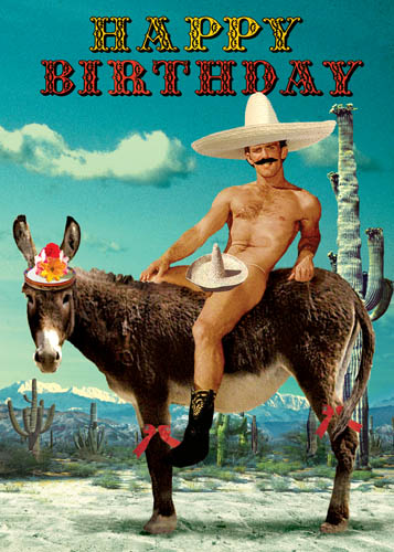 Happy Birthday Mexican Donkey Greeting Card by Max Hernn